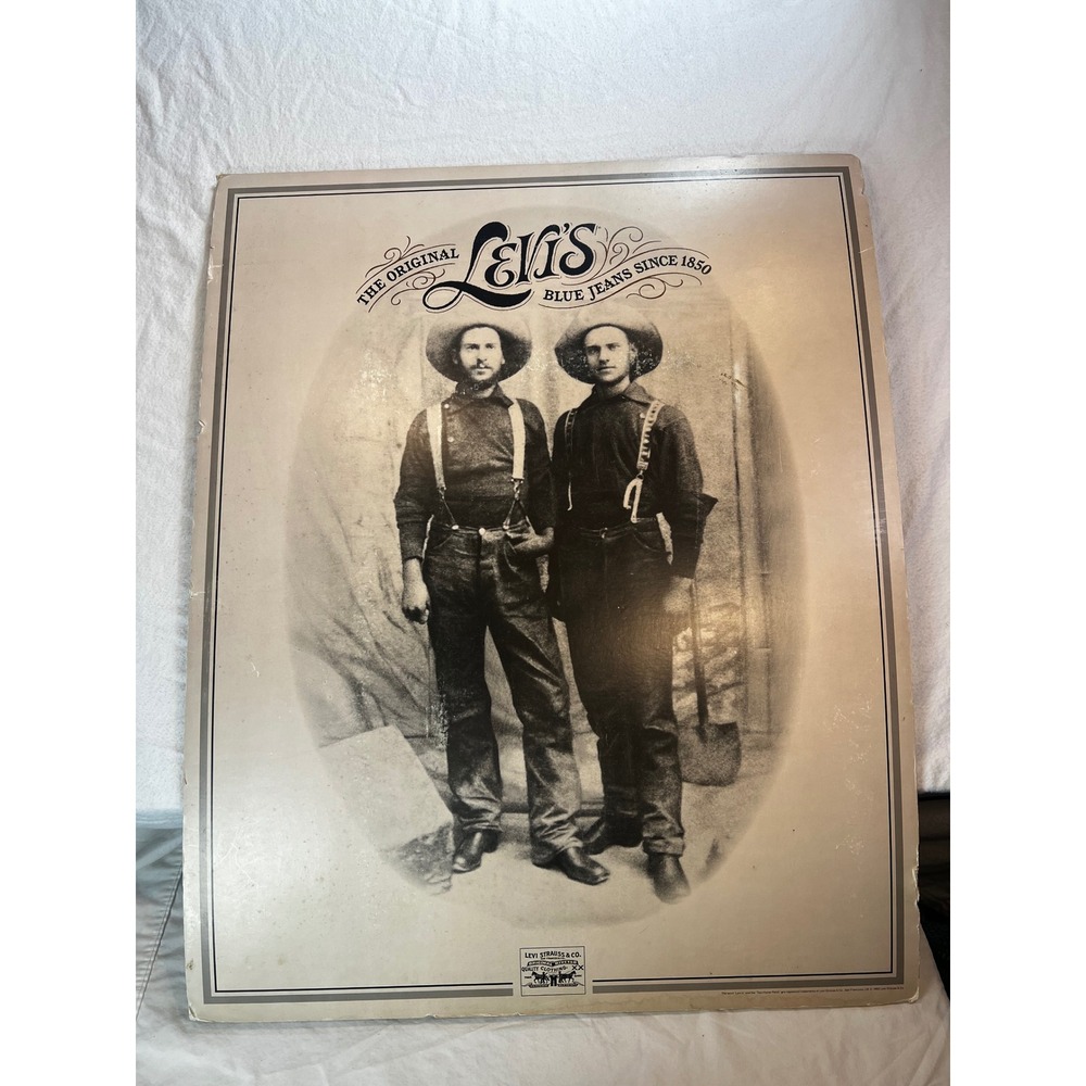 Vintage‎ 1983 Levis Strauss Store Display Sign Foam Board Advertising 24x30